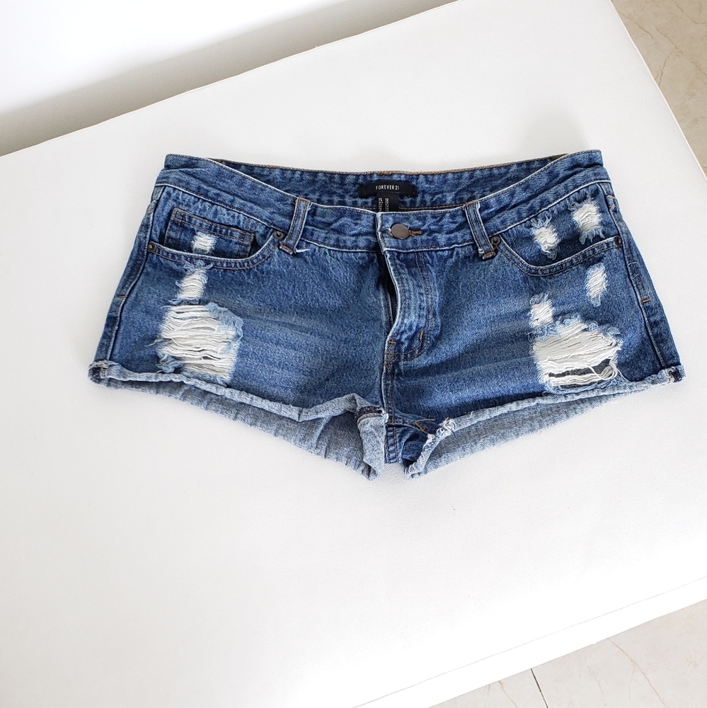 Forever 21 Distressed Jean Shorts